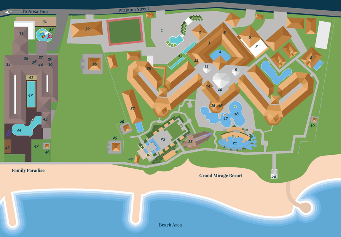 Grand Mirage Resort's map