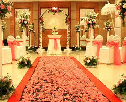 Indoor wedding venue, provides at the Grand Mirage's ballroom